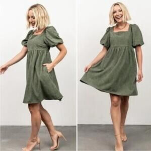 Women's BALTICBORN Green Corduroy Mini Dress 2X